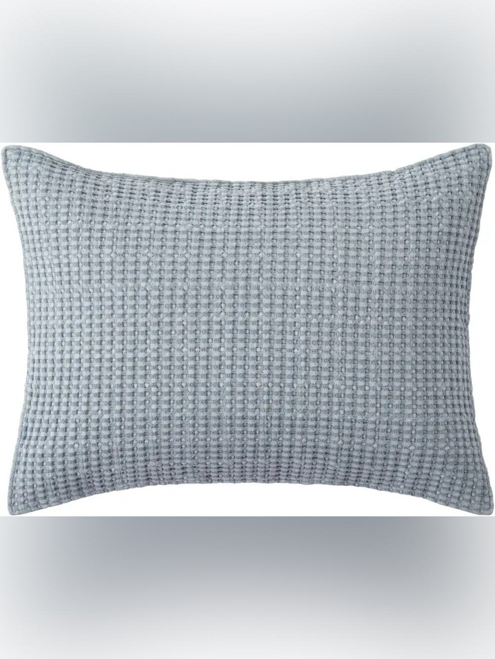 Levtex Home Cloud Waffle Chambray Blue Cotton Standard Pillow Sham Set 2 20x26